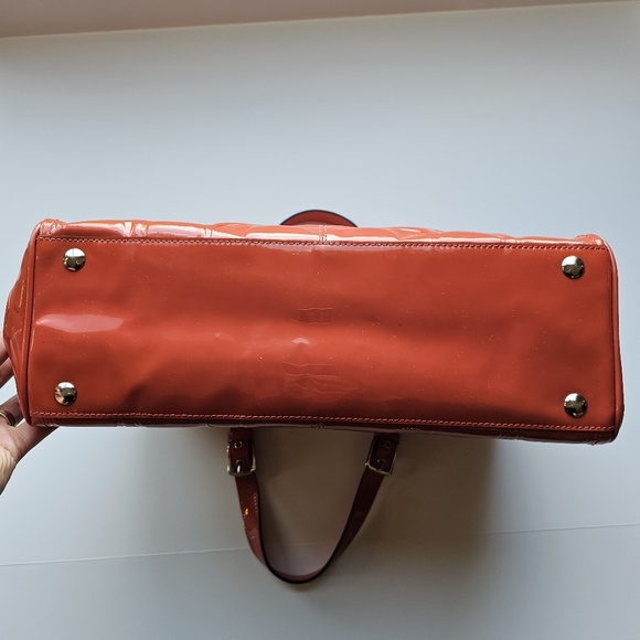 Coach Coral Peach Patent leather Coach Tote Handbag Purse - Picture 6 of 13